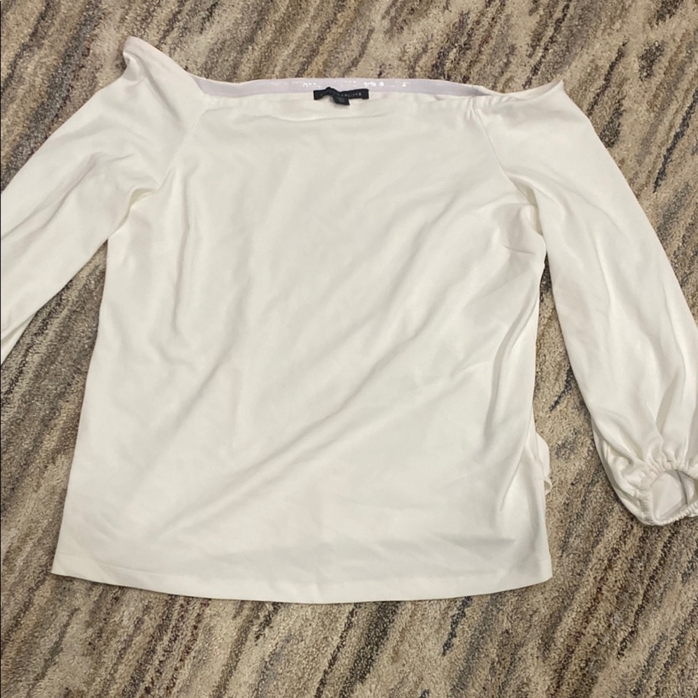 Boston Proper White Off-the-Shoulder Blouse